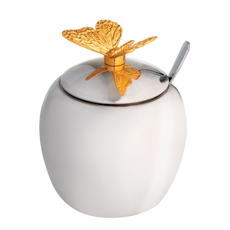 Вазочка для джема с ложкой 350 мл Maisinger Butterfly & Leaves вазочка для сухо ов с геометрическим рисунком белая керамика 11х5 12 08055 202306 111