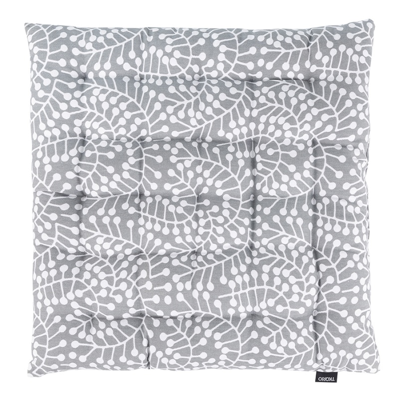 Подушка на стул из хлопка серого цвета с принтом Спелая Смородина из коллекции scandinavian touch, 4 Tkano CKH-TK22-CP0012