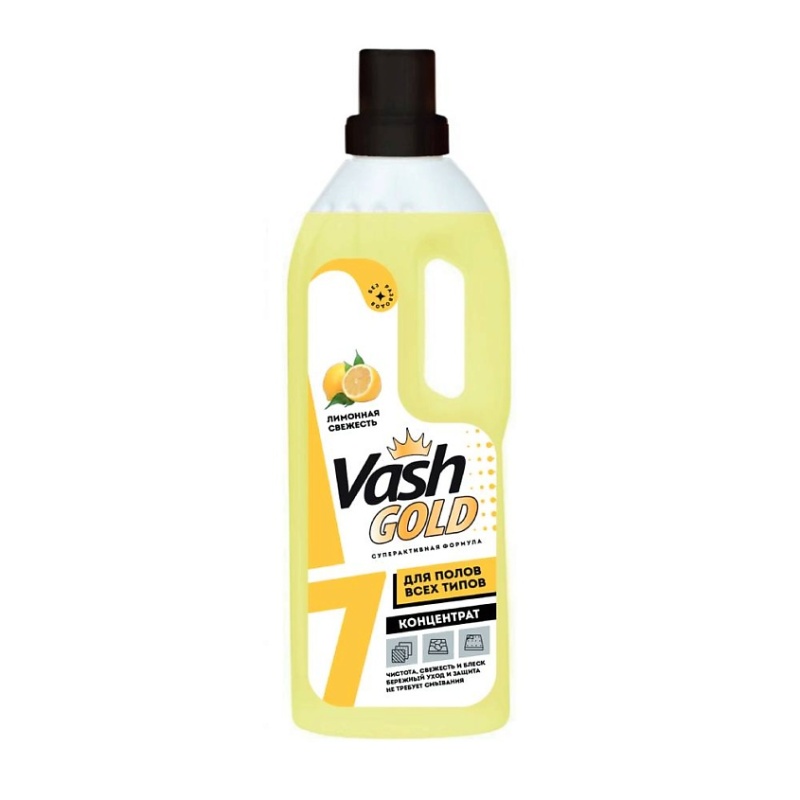 Средство для мытья полов 750 мл Vash Gold Лимонная свежесть vash gold средство для прочистки труб гранулированное super гранулы 600 г