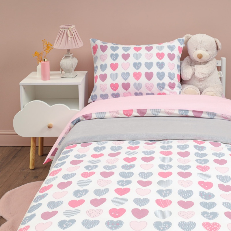 Комплект постельного белья детский Sibaria Home сердечки розовый