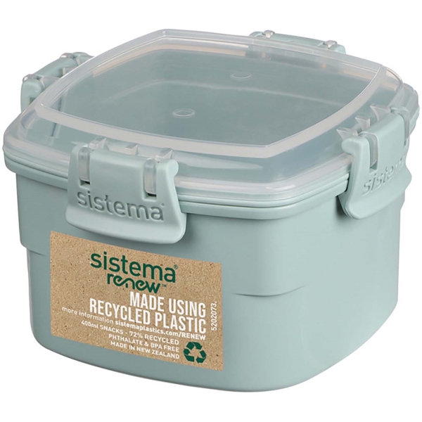 Контейнер двухуровневый 400 мл Sistema Renew sistema контейнер для йогурта renew 158 мл 2 предмета