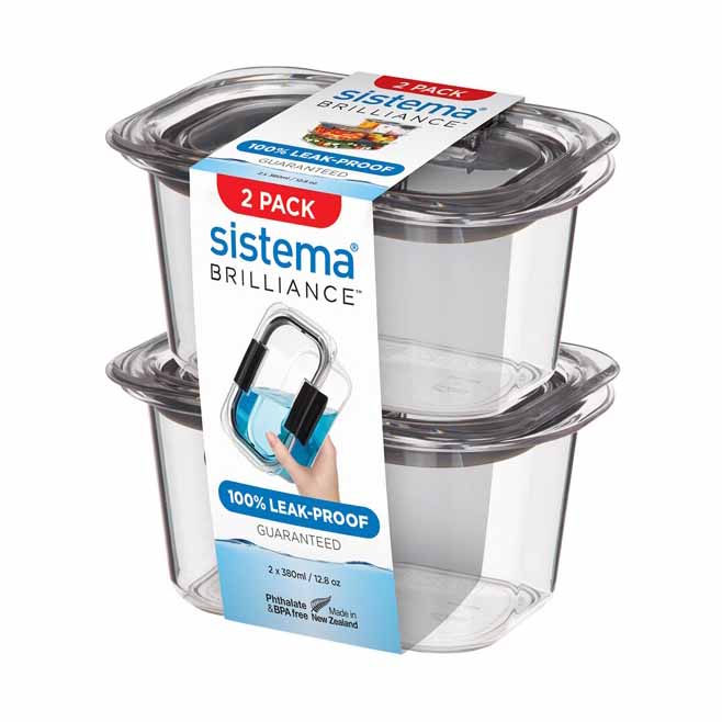 

Набор контейнеров герметичных 380 мл Sistema Brilliance 2 шт
