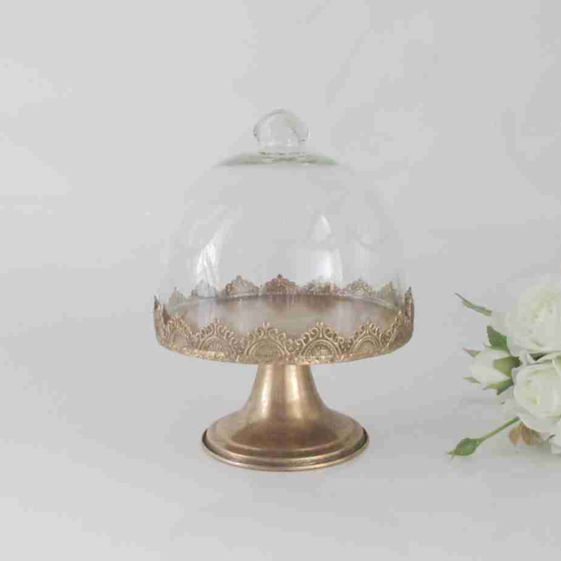 Блюдо на ножке с крышкой 16 x 21 см Азалия золотое 4690₽