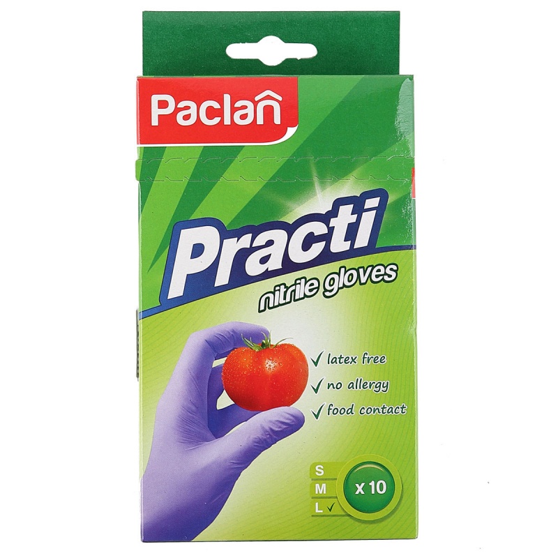 Набор перчаток нитриловых Paclan Practi L 10 шт Paclan CKH-407720 - фото 1