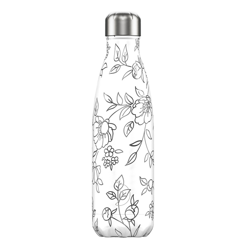 

Термос Chilly's Bottles line drawing 500 мл flowers