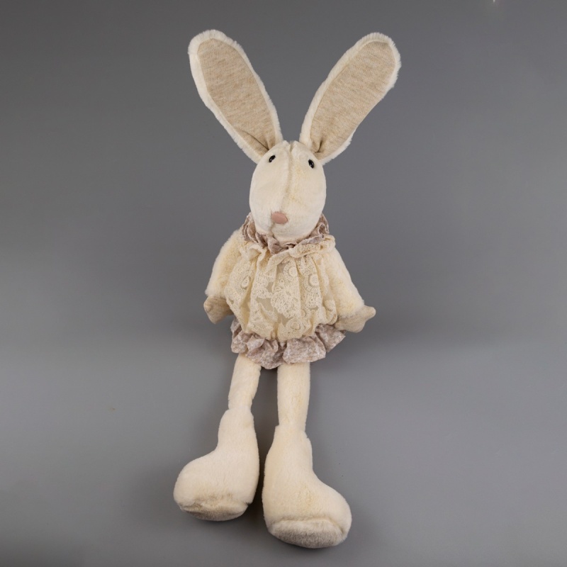 Сувенир 46 см Азалия Кролик-девочка бело-бежевый сувенир 12 см азалия кролик с тележкой белый