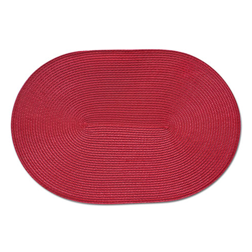 Салфетка плетеная овальная под горячее 46*30 см красная
