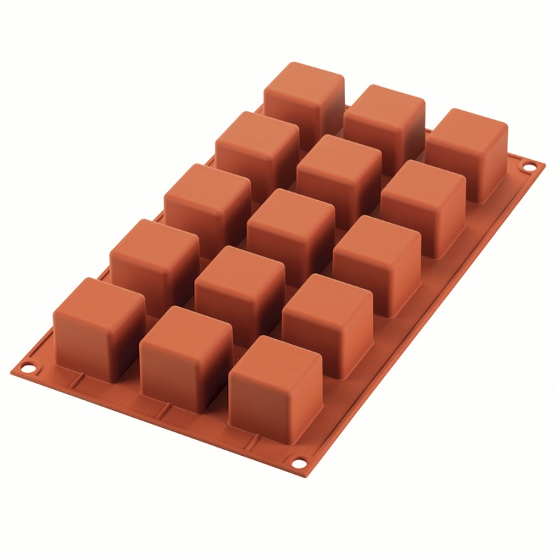 Форма для приготовления пирожных Silikomart Cube 3,5х3,5 см силиконовая форма для приготовления пирожного 24 см silikomart ciambellone силиконовая