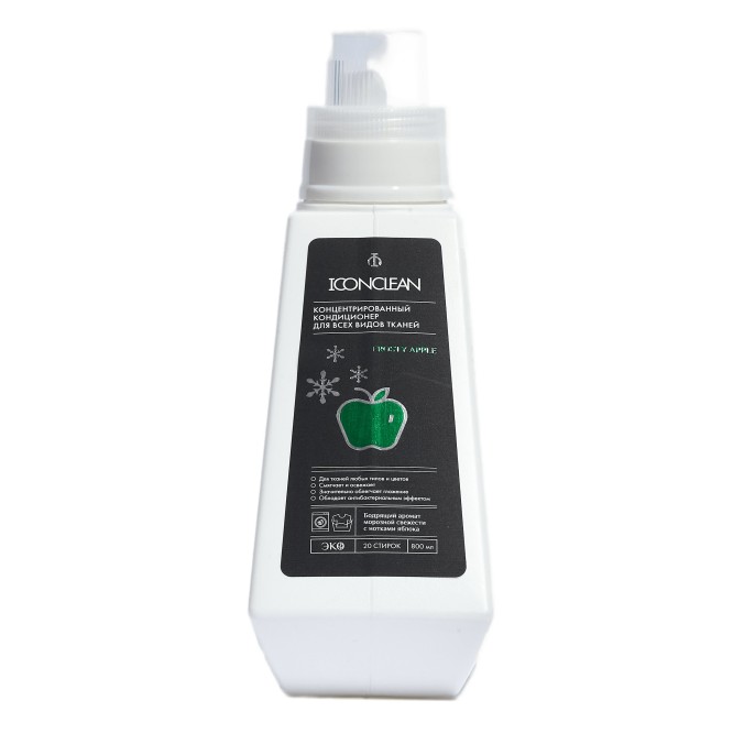 Кондиционер-ополаскиватель для всех видов тканей 800 мл IconClean Frosty Apple отбеливатель экологичный для белых тканей 500 г iconclean