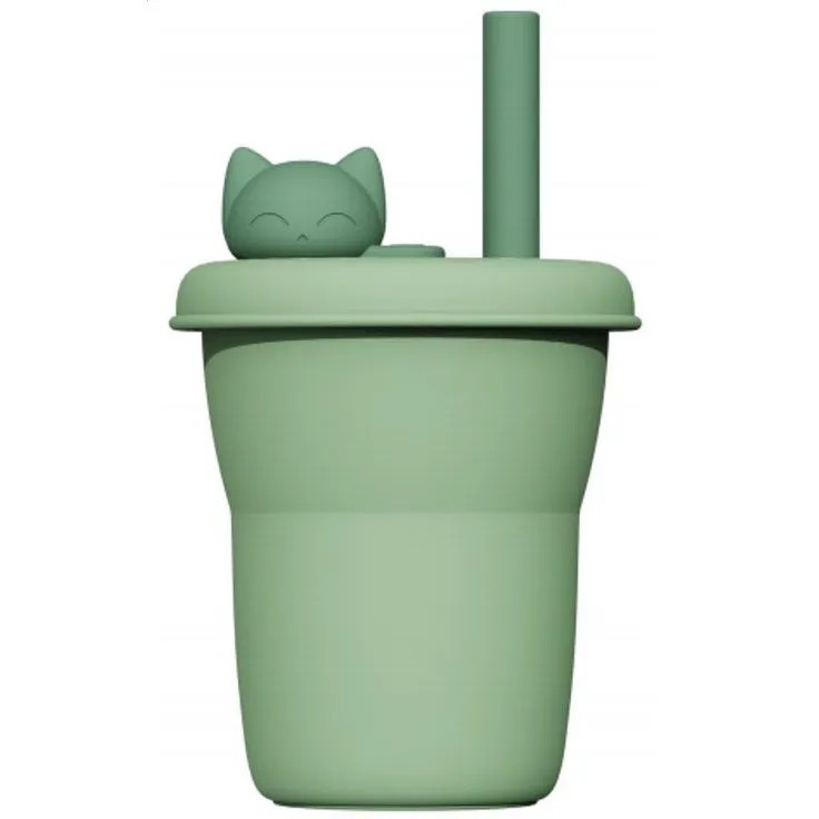 Стакан силиконовый с трубочкой Jordan&Judy Котёнок зелёный стакан силиконовый с трубочкой jordan