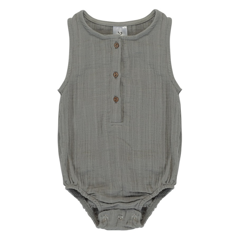 

Боди из хлопкового муслина 6-9 M Tkano Essential серый