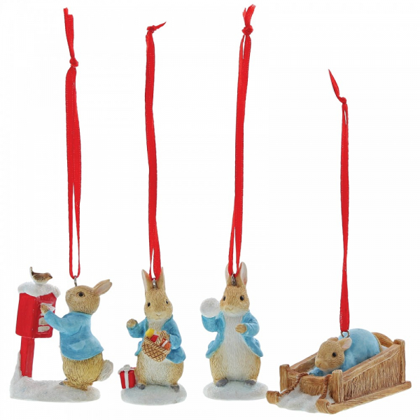 Набор подвесных украшений 9 см Enesco Peter Rabbit 4 шт статуэтка jim shore peter rabbit on wooden stile
