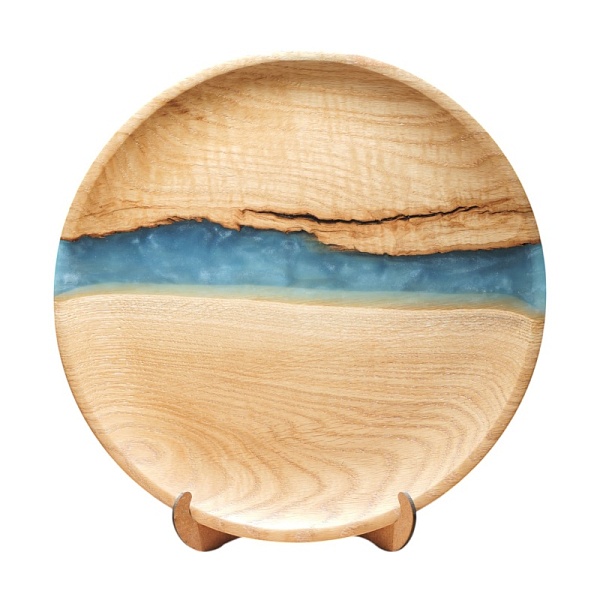 Тарелка "Река" 30 см, бирюза