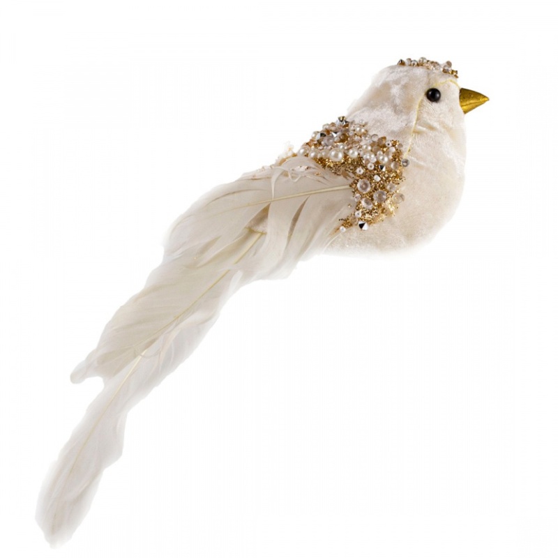 Ёлочное украшение 24 см Азалия Птичка золотой украшение подвесное азалия лебедь белый