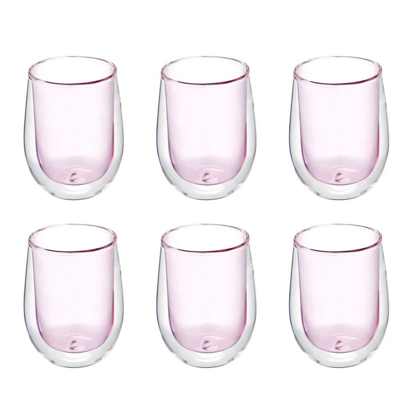 Набор стаканов с двойными стенками 300 мл Magia Gusto Benvenuto 6 шт розовый Magia Gusto CKH-BG19291-S-S-SET6 - фото 1
