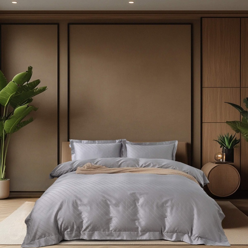 Комплект постельного белья евро The Eleventh Kingdom Fresa сатин-жаккрад серый