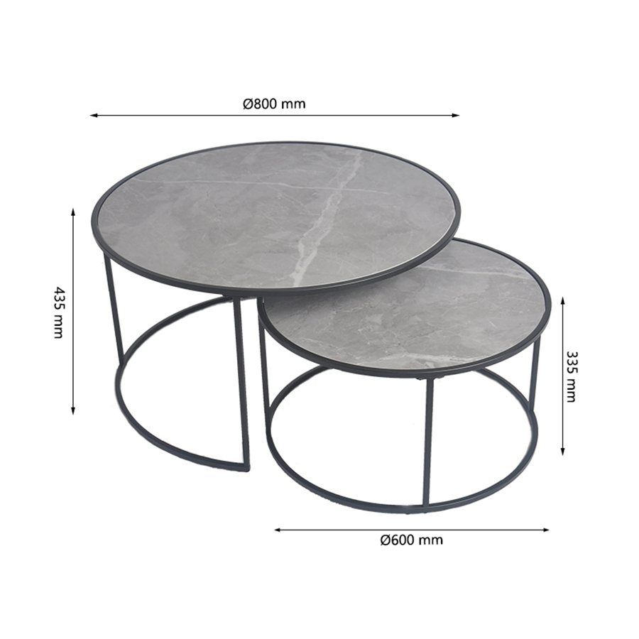Набор столиков журнальных hans, D60 см и D80 см, серые Bergenson Bjorn CKH-TAI-HN-TBL-STCR-GR-80-60 - фото 7