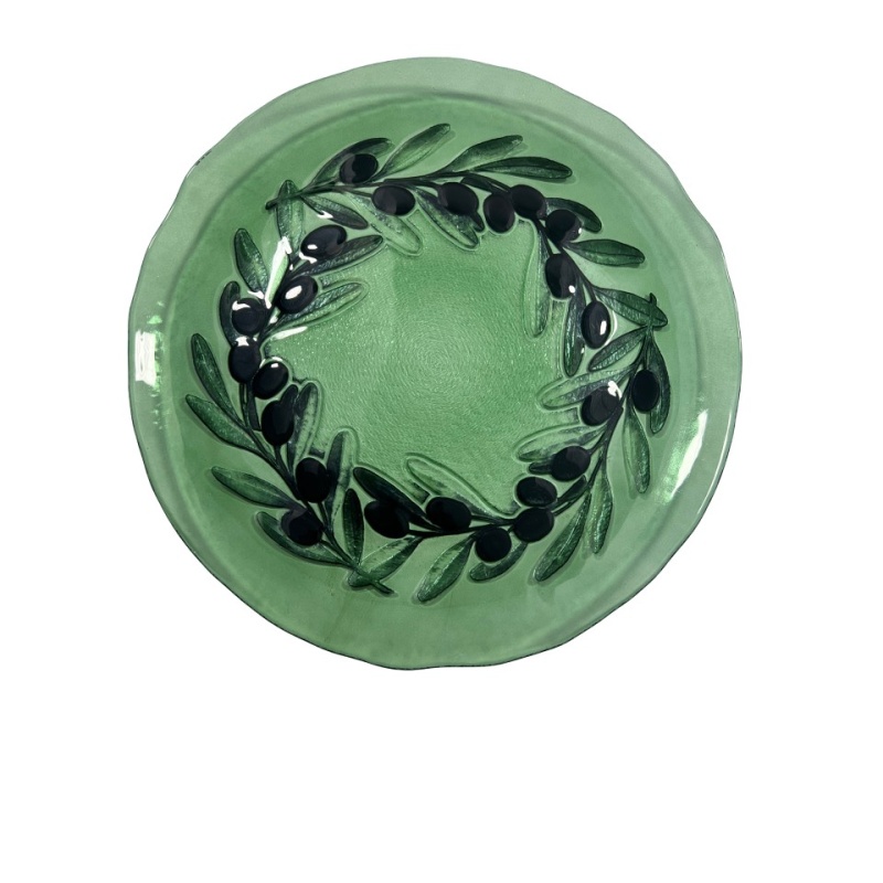 Тарелка 28 см Akcam Оливковая роща зелёный