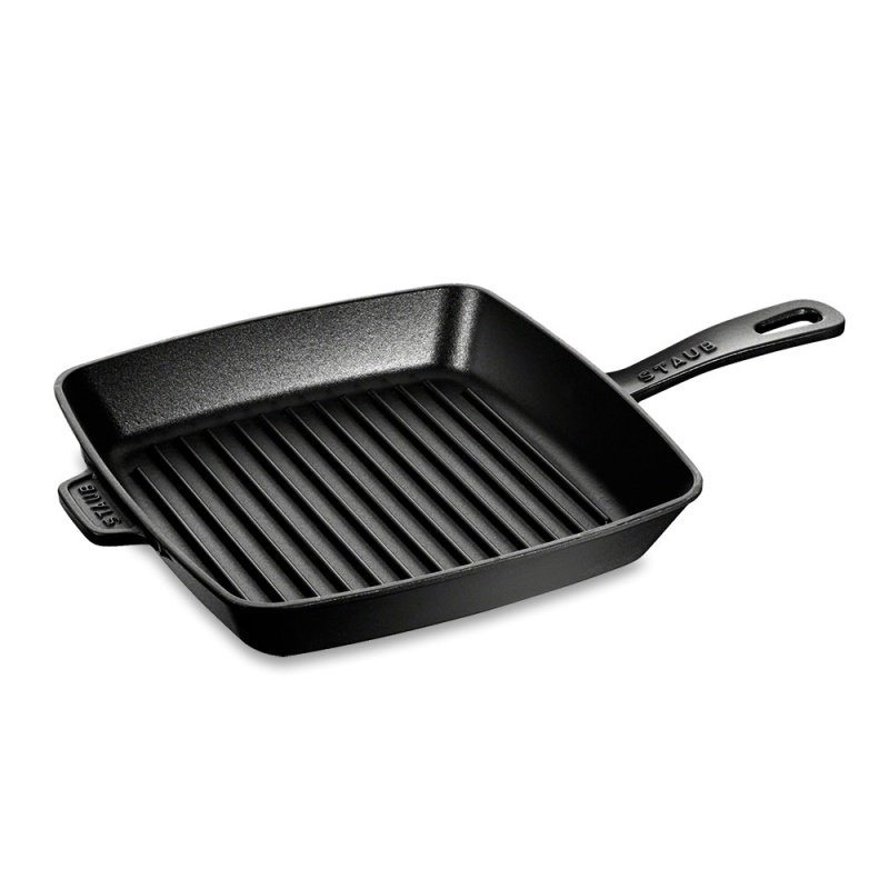 Сковорода-гриль чугунная квадратная 30 см Staub чёрный сковорода круглая с деревянной ручкой 24 см staub чёрный
