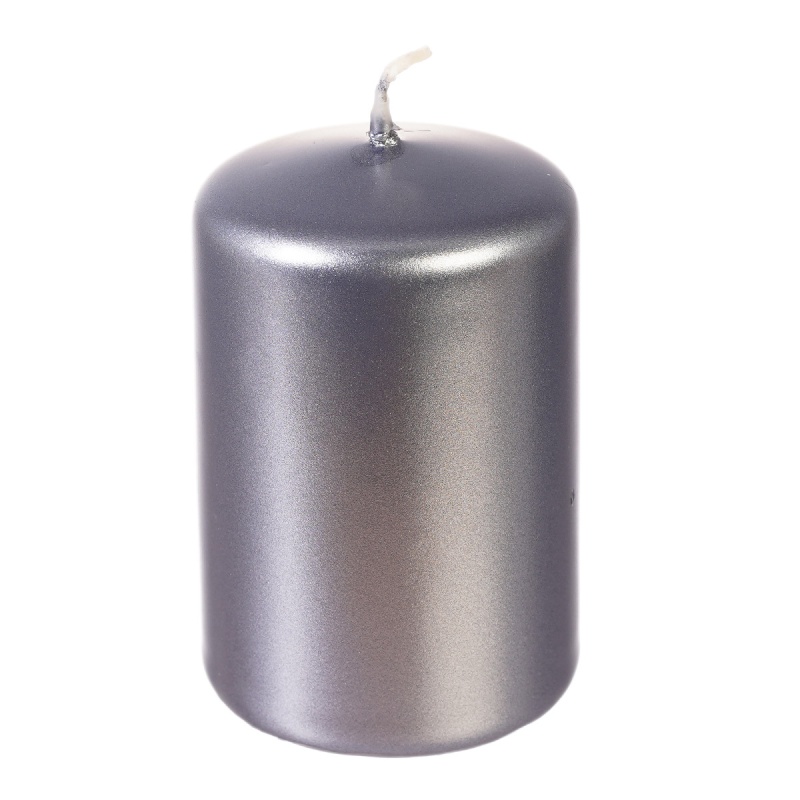 Свеча классическая 9 x 6 см Adpal металлик серебряный свеча цилиндр парафиновая лакированная серебряный металлик 5 6×8 см