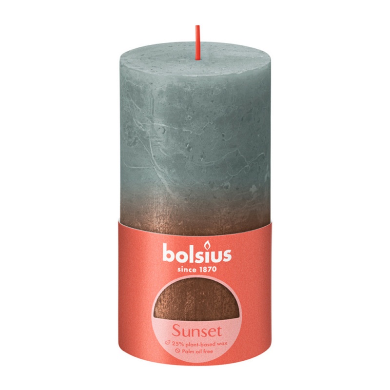

Свеча 6,8 х 13 см Bolsius Sunset Рустик эвкалипт-медь
