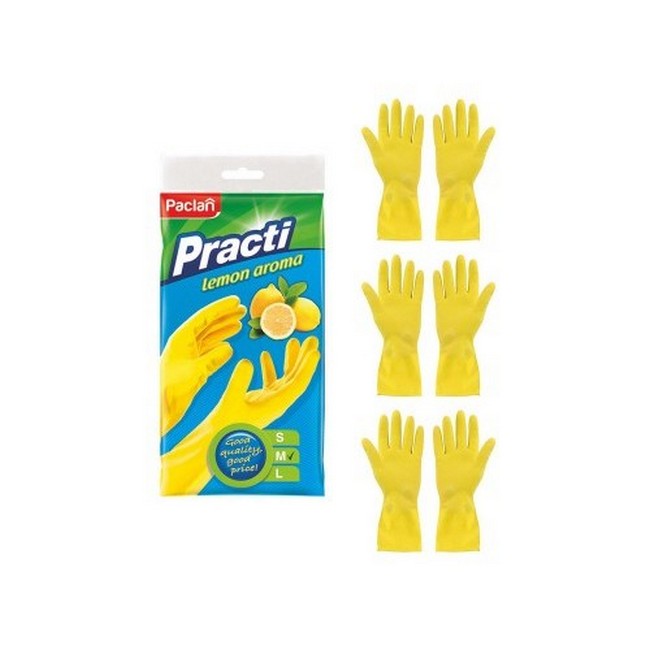 Перчатки латексные с запахом лимона Practi Lemon Aroma M Paclan CKH-407623-017674 - фото 3