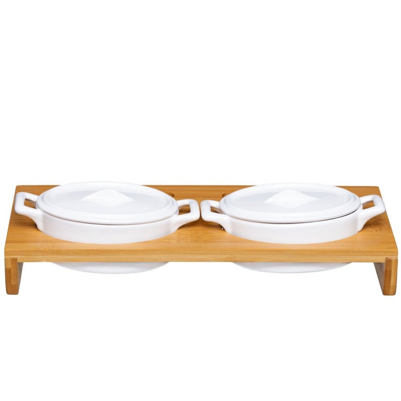 Набор из 2 сервировочных блюд на подставке Tognana Starbamboo белый набор для заливного 1 2 предмета блюдо форма
