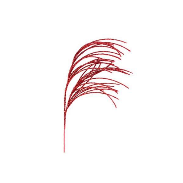 Ветка декоративная с глиттером 71 см Азалия красный