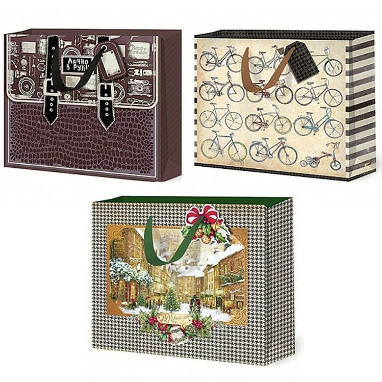 Сумка бумажная 36 х 32 х 12 Лакарт Дизайн в ассортименте 399₽