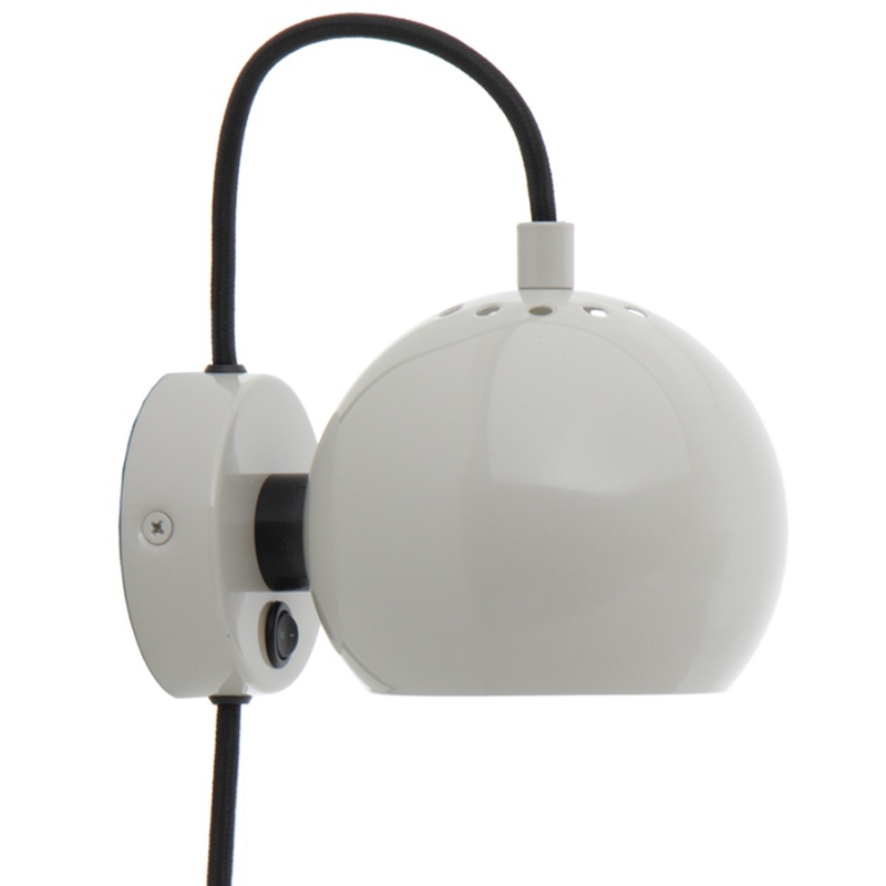 Лампа настенная 12 см Frandsen Ball светло-серый глянцевый Frandsen CKH-123400