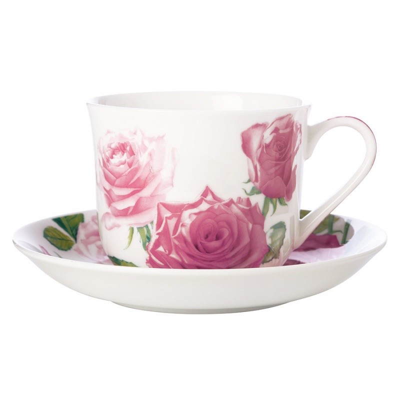Чайная пара 480 мл Maxwell & Williams Розы чайная пара керамическая с ложкой gold 2 предмета чашка 240 мл блюдце d 14 8 см чёрный