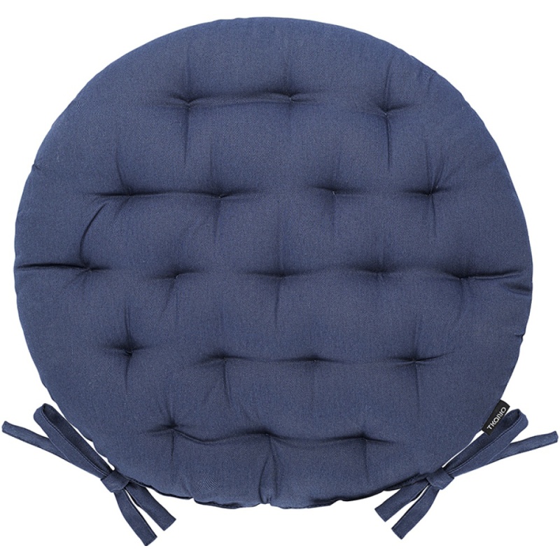 Сидушка круглая из хлопка 35 см Tkano Essential темно-синяя 1690₽