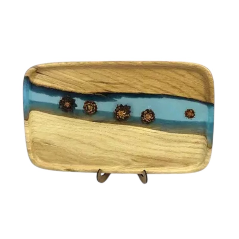 Поднос  "Лука " 40 х 25 см, бирюза с шишками