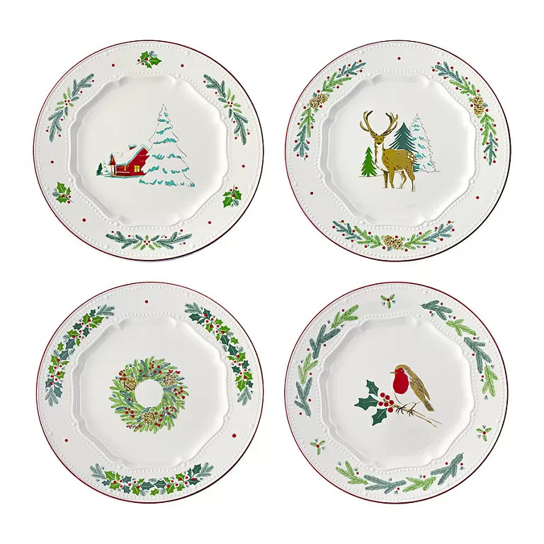 Набор тарелок 23 см Tkano Nordic winter 4 шт белый 3990₽