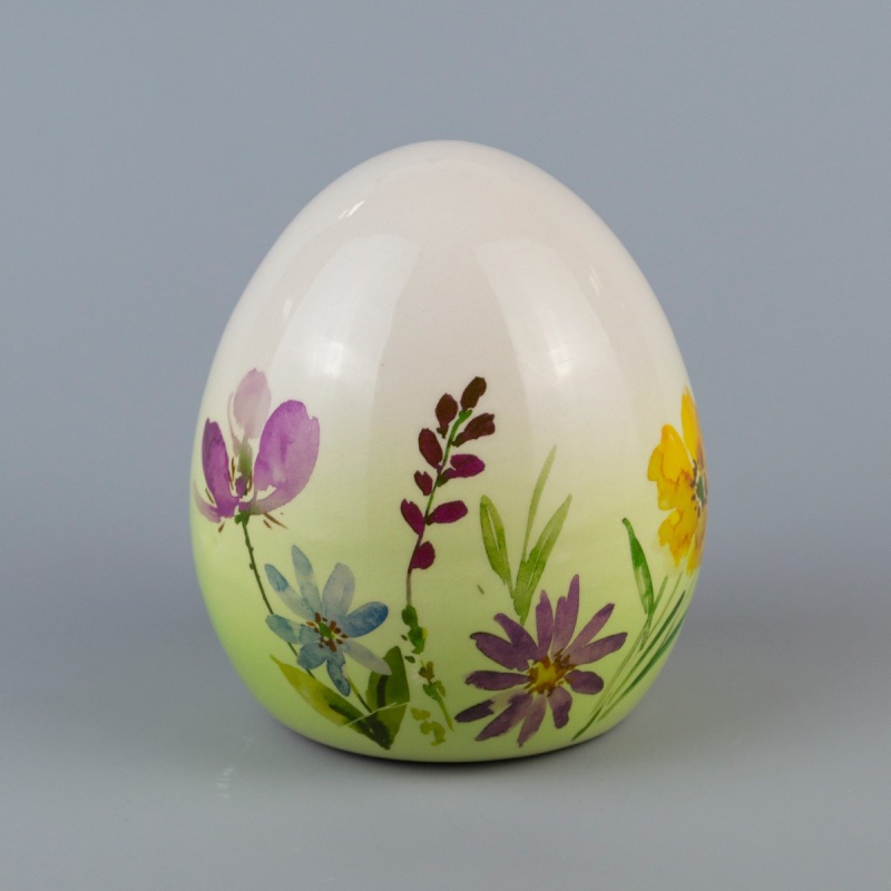 Сувенир 11,5 см Азалия Яйцо бело-зелёный необычное яйцо