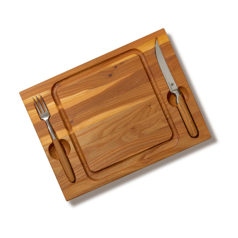 Доска для стейка с приборами 36 х 26,5 см Silber Wald Select сковорода для стейка 32 х 32 см cs kochsysteme munster