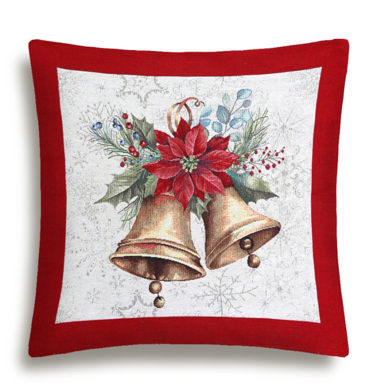 Подушка 45 х 45 см Le Gobelin Елочные украшения Колокольчики красная 1195₽