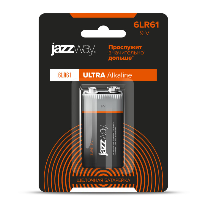 Батарейки JazzWay Ultra Alkaline 6LR61 9В  BL-1