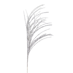 Ветка декоративная с глиттером 71 см Азалия серебряный Азалия CKH-SD21-4278/S