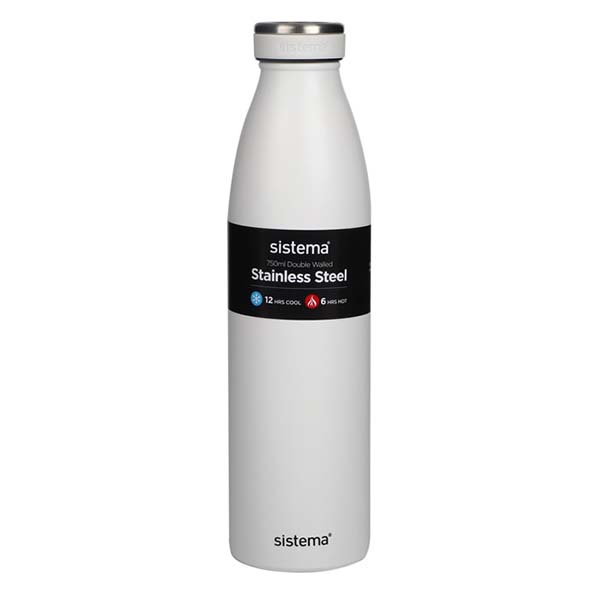Бутылка стальная 750 мл Sistema Hydrate белый бутылка для воды 620 мл sistema hydrate розовый