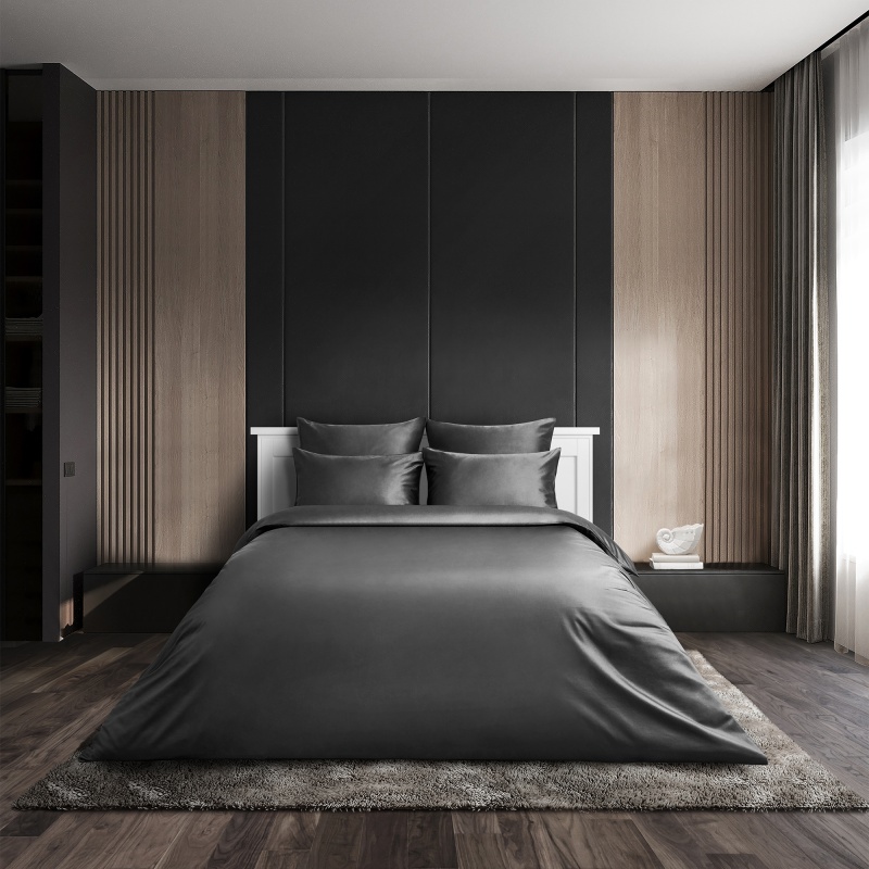 Комплект постельного белья 15 - спальный Soft Silver серый космос 18990₽