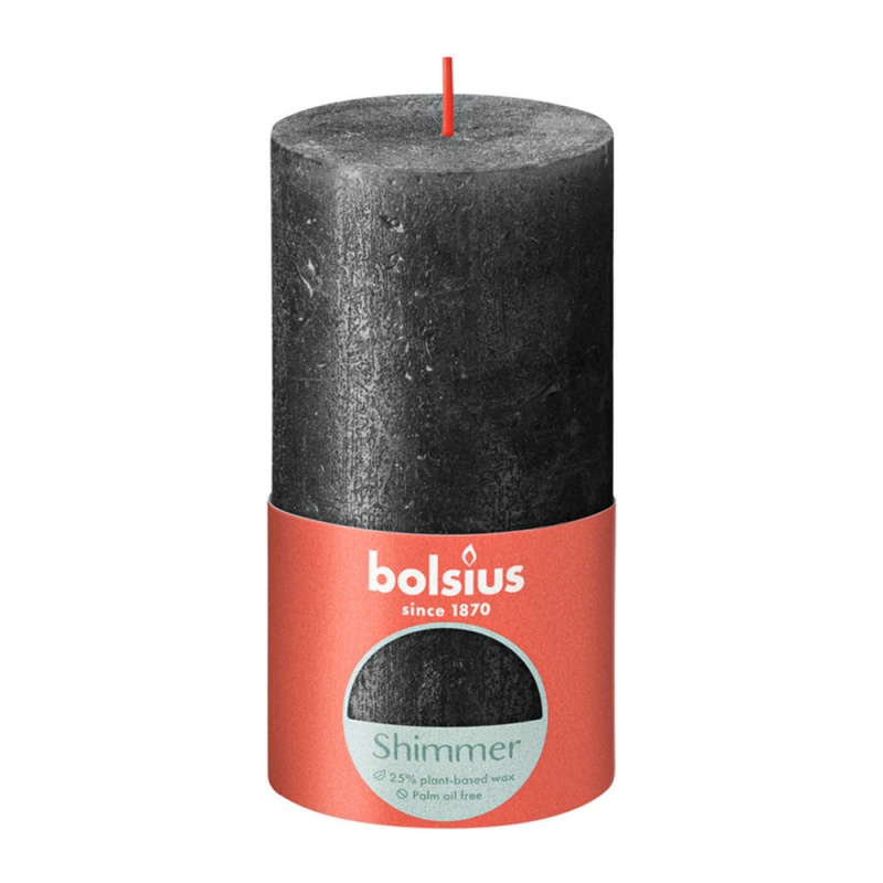 

Свеча 6,8 х 13 см Bolsius Shimmer Рустик антрацит