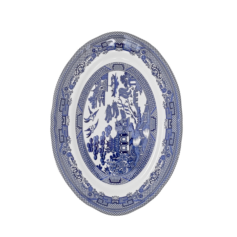 Тарелка овальная 25,4 см Grace by Tudor England Blue Willow чашка с блюдцем 200 мл grace by tudor england blue willow
