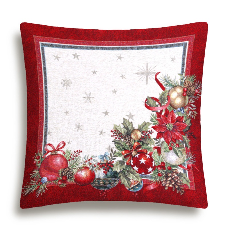 Подушка 45 х 45 см Le Gobelin Елочные украшения Фейерверк красная 1195₽