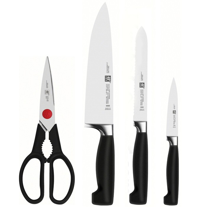 Набор 3 ножа + ножницы Zwilling &quot;Four Star&quot; от CookHouse