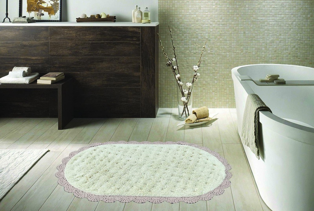 

VANDA (беж) Коврик для ванной кружевной 60х100см