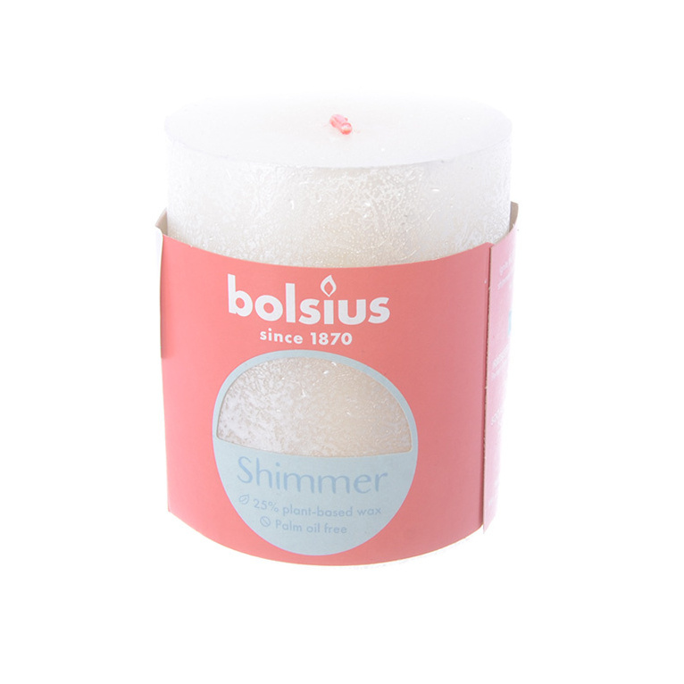 

Свеча 6,8 х 8 см Bolsius Shimmer Рустик слоновая кость