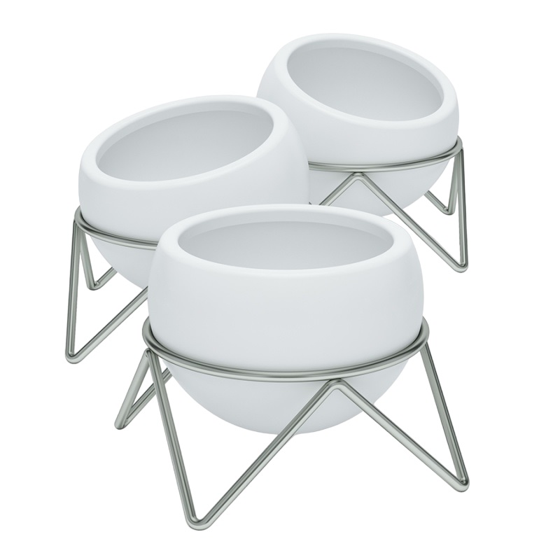 

Набор горшков для растений на подставке Umbra Potsy белый 3 шт