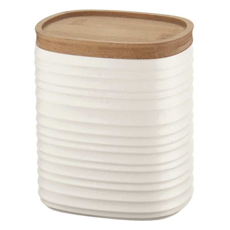 Ёмкость для хранения с бамбуковой крышкой Guzzini Tierra 1 л молочно-белая Guzzini CKH-181800156