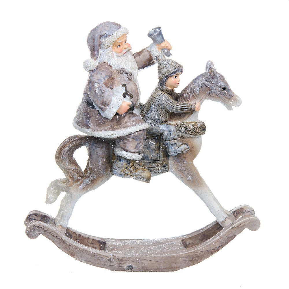 Статуэтка 21 см Royal Collection Санта-Клаус на лошадке-качалке Royal Collection CKH-CG52092A - фото 3